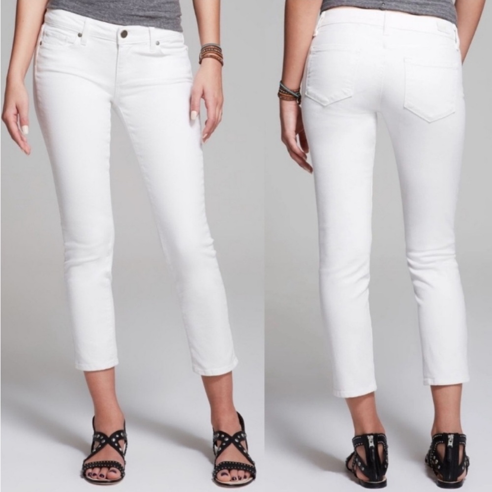Paige Kylie Crop Jeans White 28 Skinny Stretch